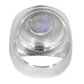 Natural Rainbow Moonstone Gemstone With Sterling Silver Handmade Designed Ring Jewelry